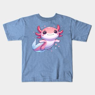 Cute Axolotl Floating Kids T-Shirt